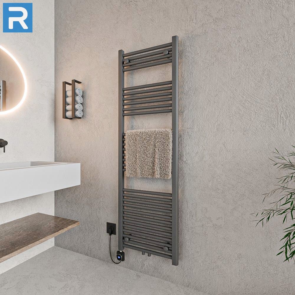 Standard Badheizkörper elektrisch Rundrohr 50x160 cm Anthrazit