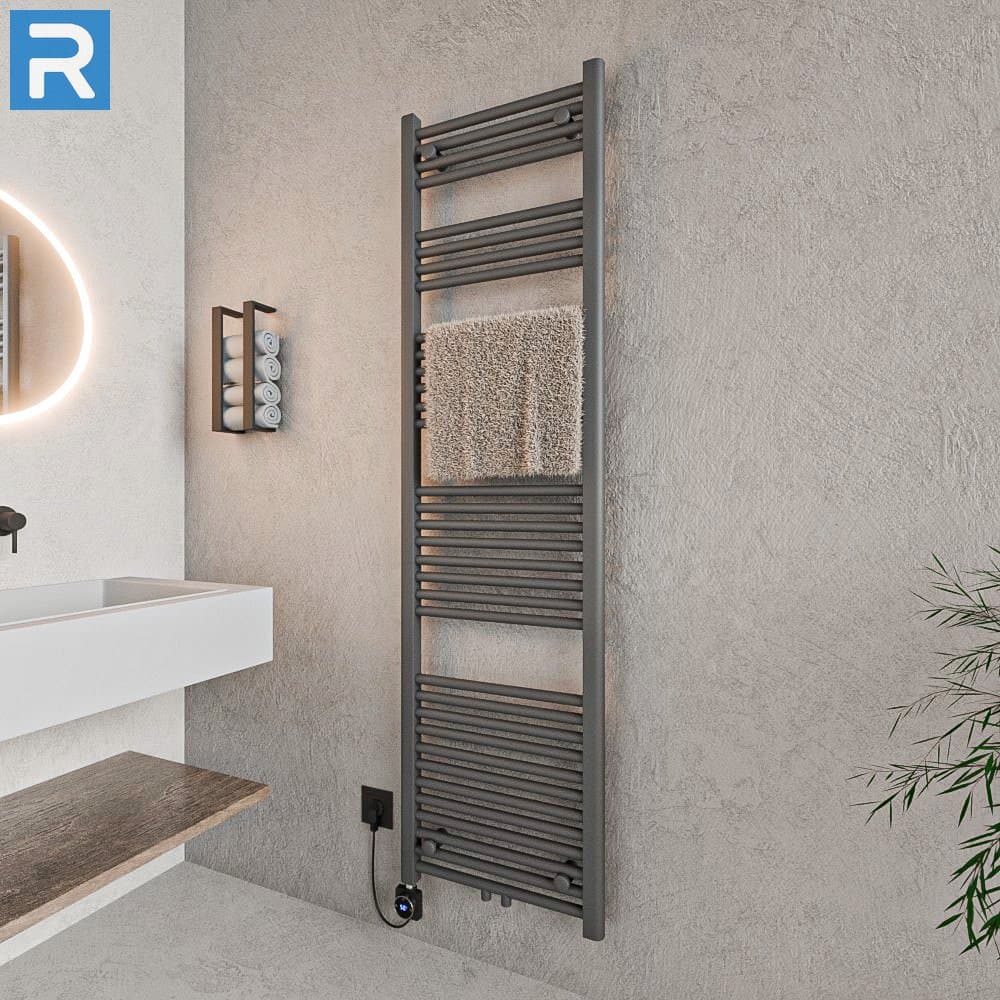 Standard Badheizkörper elektrisch Rundrohr 50x180 cm Anthrazit