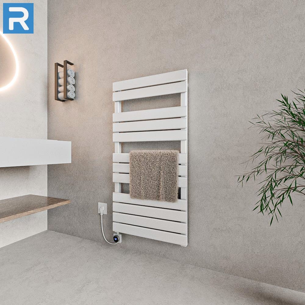 Handtuchheizkörper Mittelanschluss 50x120 cm Weiß, Mischbetrieb