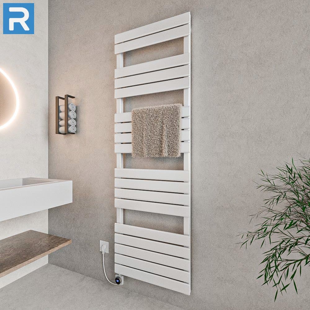 Handtuchheizkörper Mittelanschluss 50x180 cm Weiß, Mischbetrieb