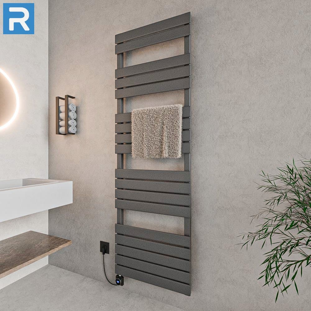Handtuchheizkörper Mittelanschluss 50x180 cm Anthrazit, Mischbetrieb