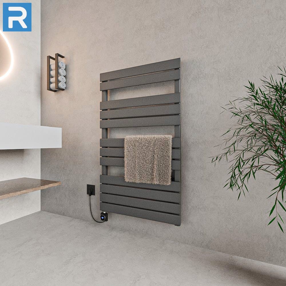 Handtuchheizkörper Mittelanschluss 60x120 cm Anthrazit, Mischbetrieb