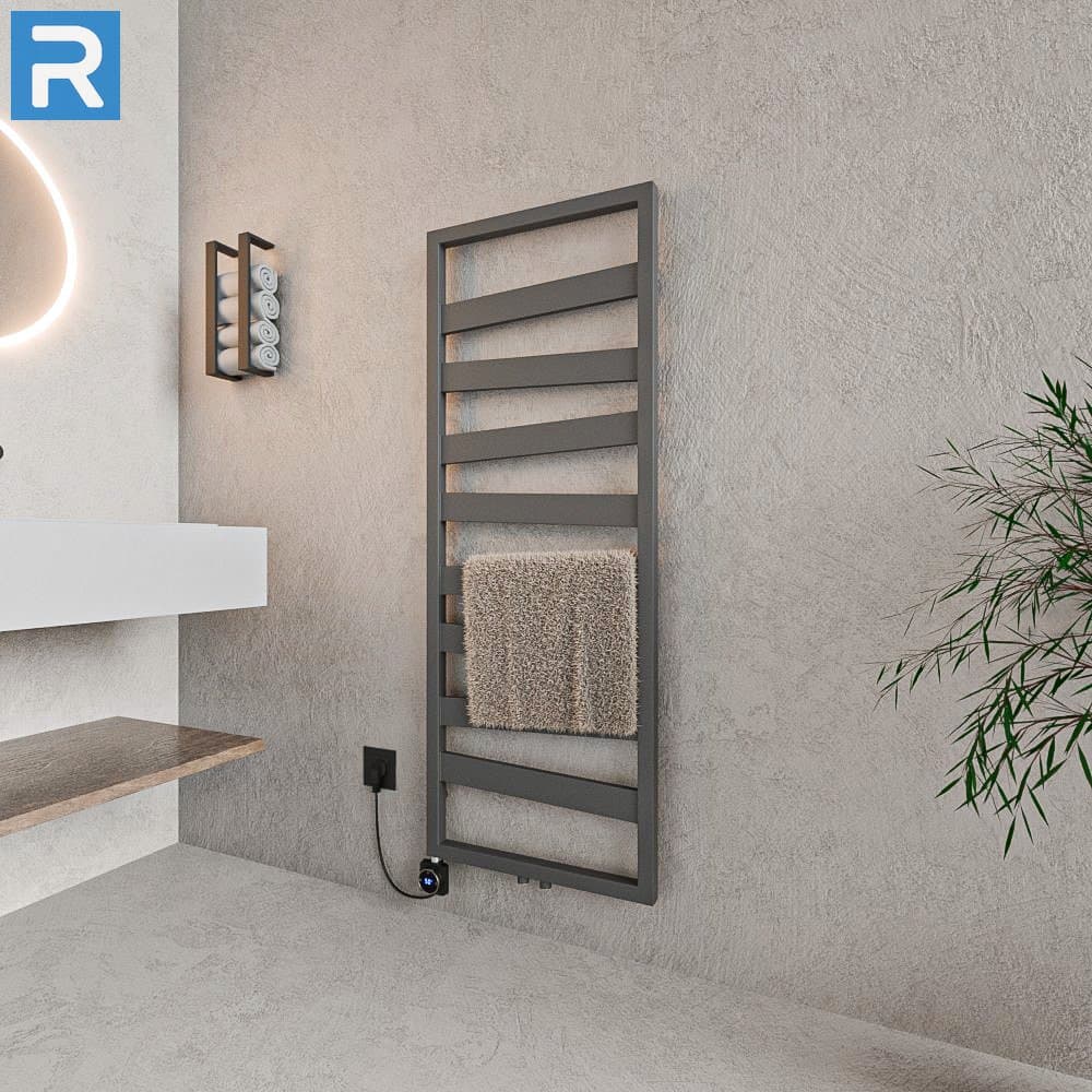 Badheizkörper Zigzag-Form 50x134 cm Anthrazit, Mischbetrieb