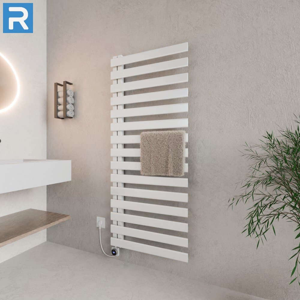 Premium Handtuchheizkörper elektrisch 60x160 cm Weiß, befüllt steckerfertig