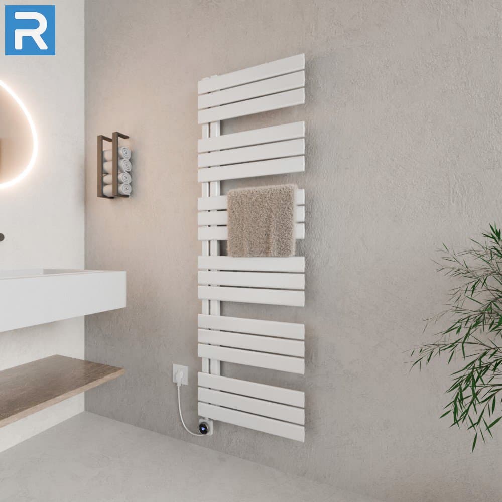 Handtuchheizkörper elektrisch seitlich offen 60x164 cm Weiß, mit Thermoflüssigkeit