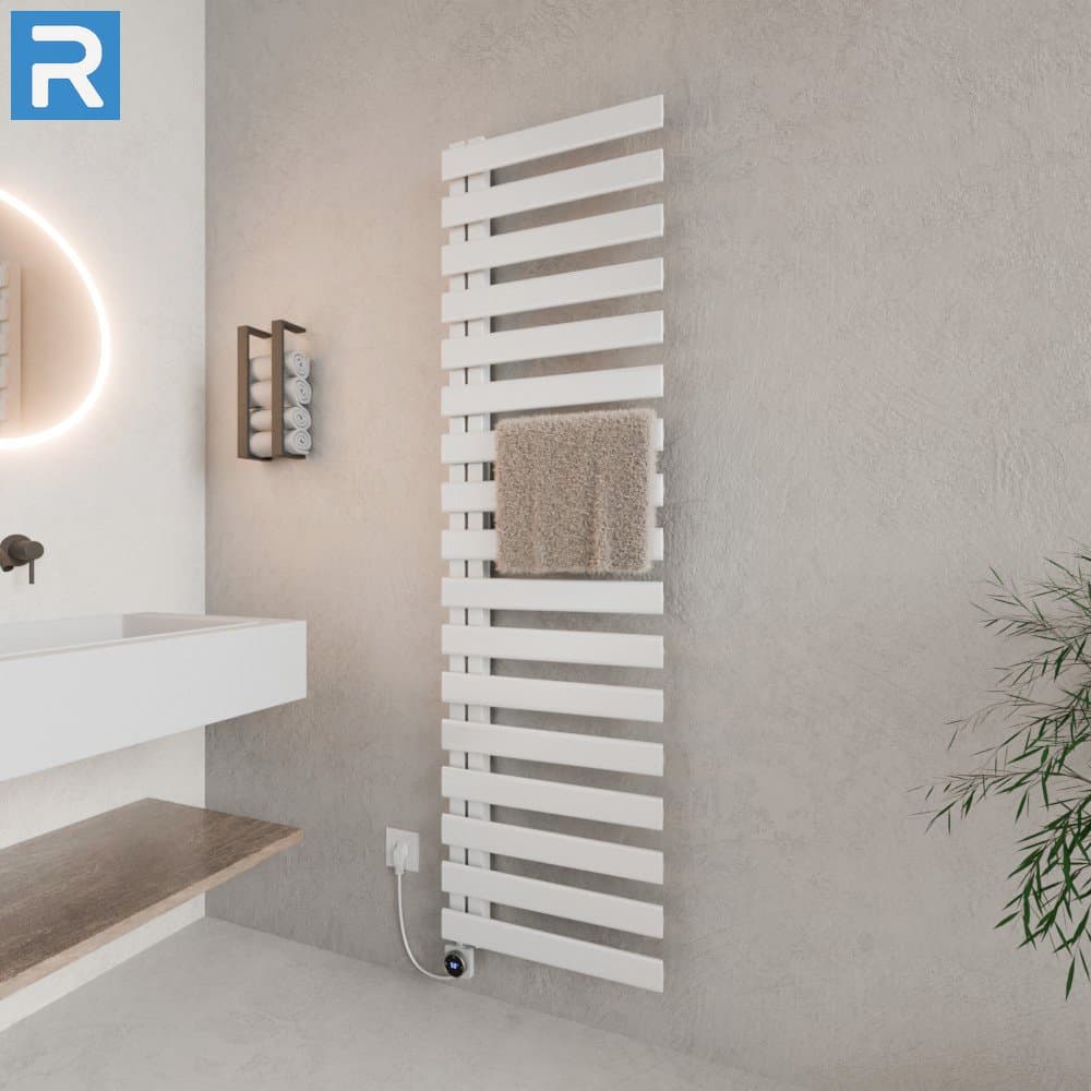 Premium Handtuchheizkörper elektrisch 50x183 cm Weiß, mit Thermoflüssigkeit