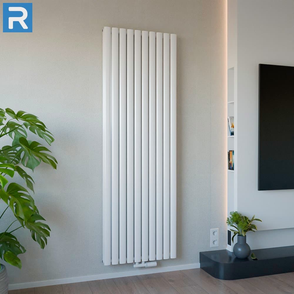 Paneelheizkörper Katzenauge vertikal 60x180 cm Weiß, mit Ventilset