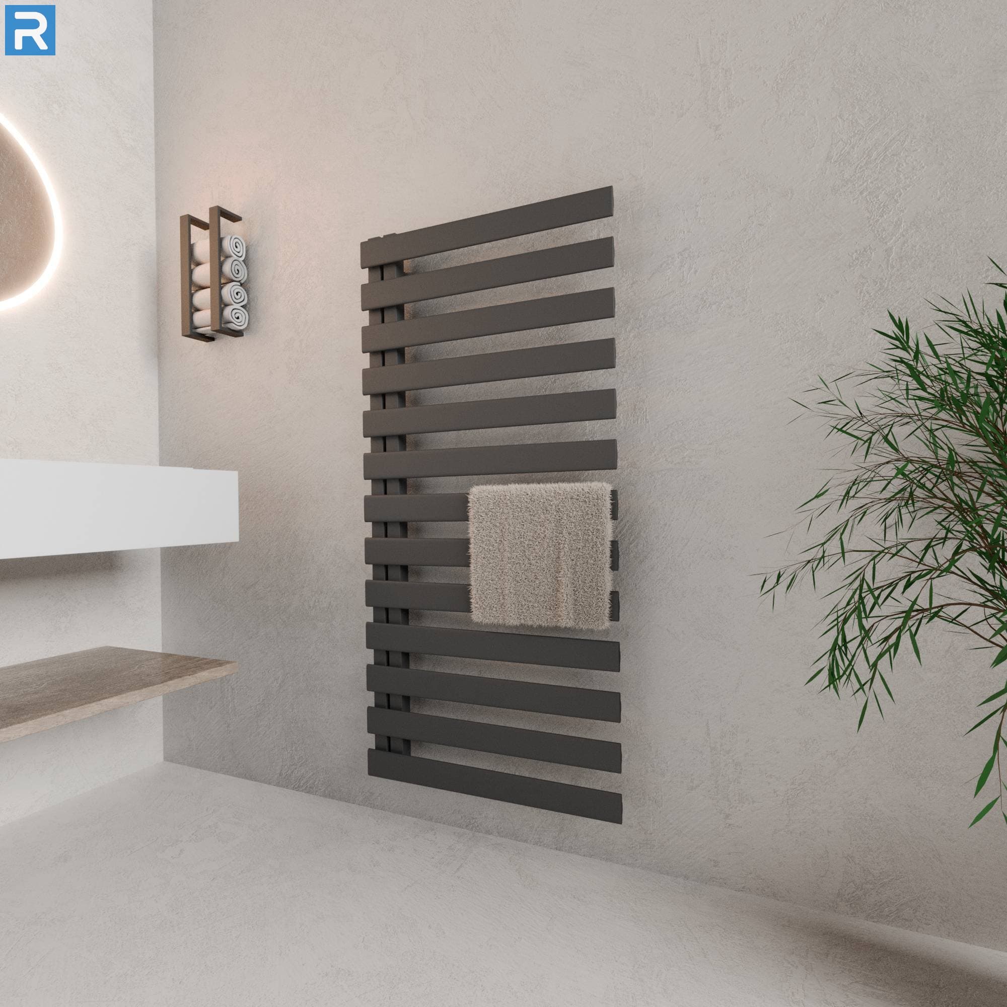 Premium Handtuchheizkörper seitlich offen 60x140 cm Anthrazit