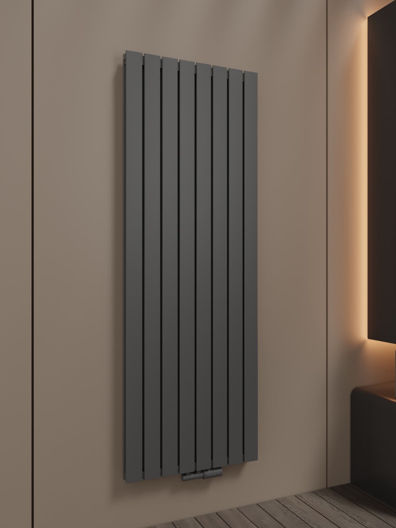 Paneelheizkörper vertikal doppellagig 46x160 cm Anthrazit