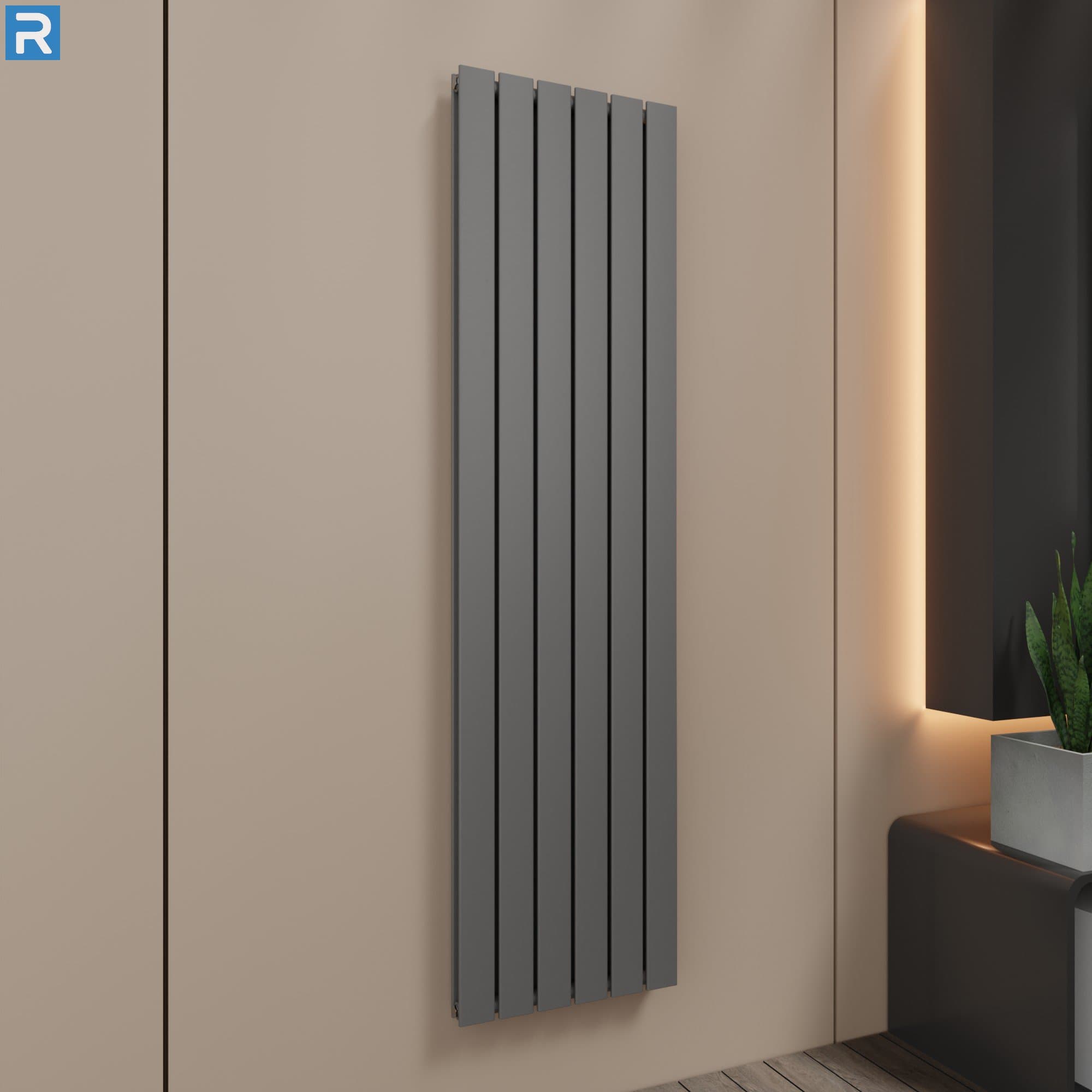 Paneelheizkörper vertikal doppellagig 46x180 cm Anthrazit