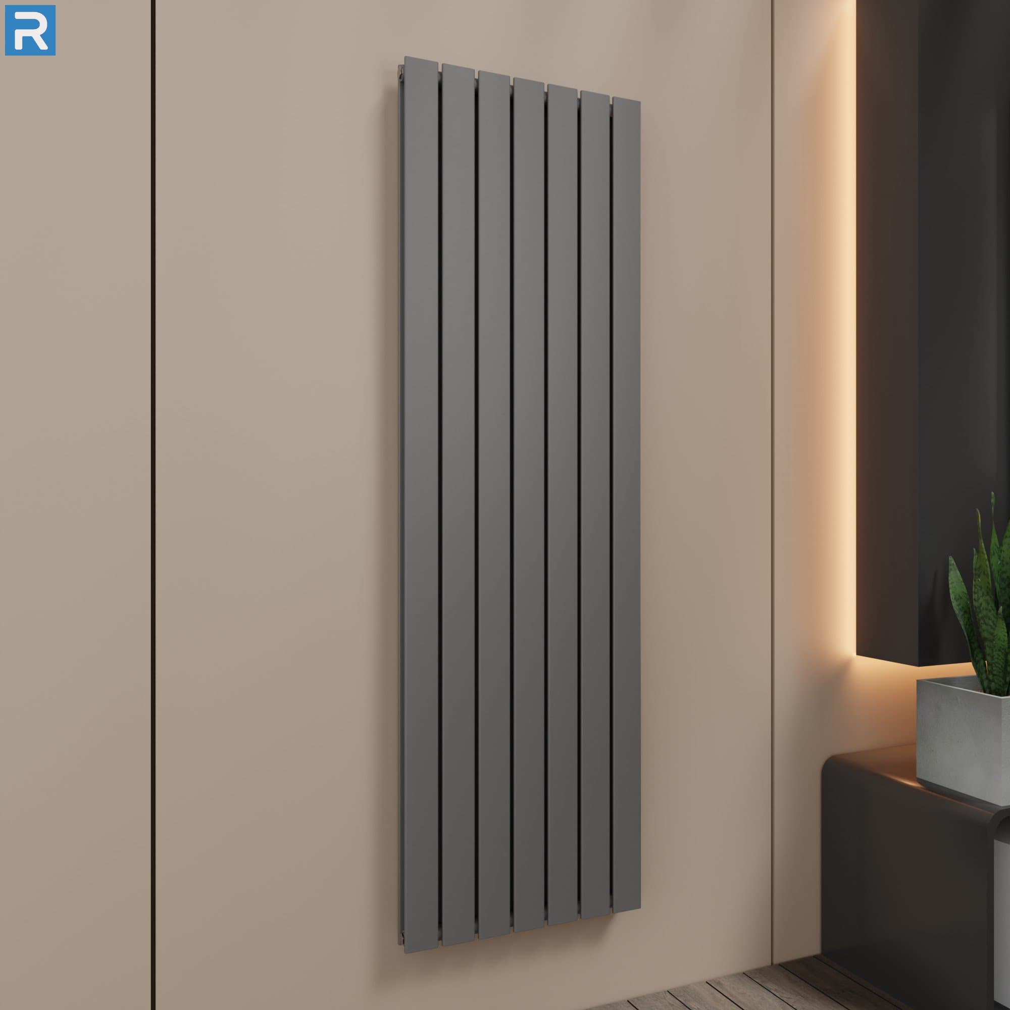 Paneelheizkörper vertikal doppellagig 53x180 cm Anthrazit