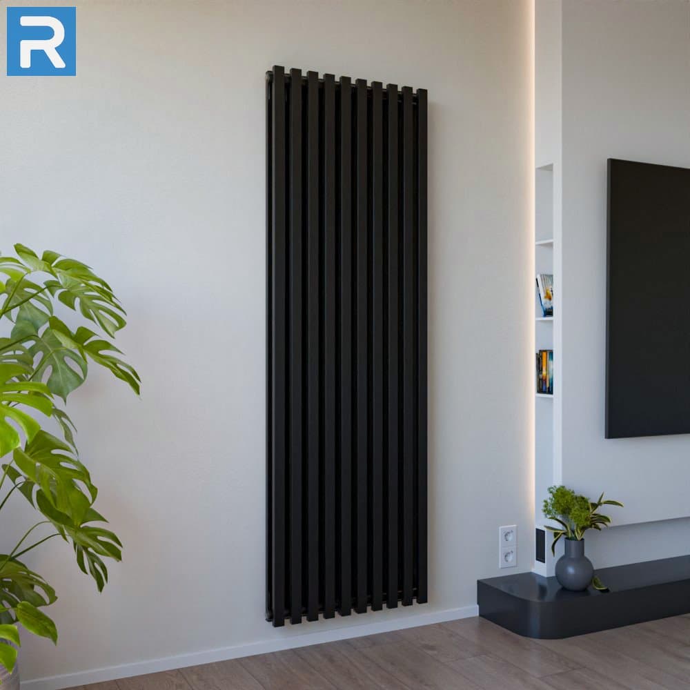 Design Paneelheizkörper vertikal 60x180 cm Schwarz