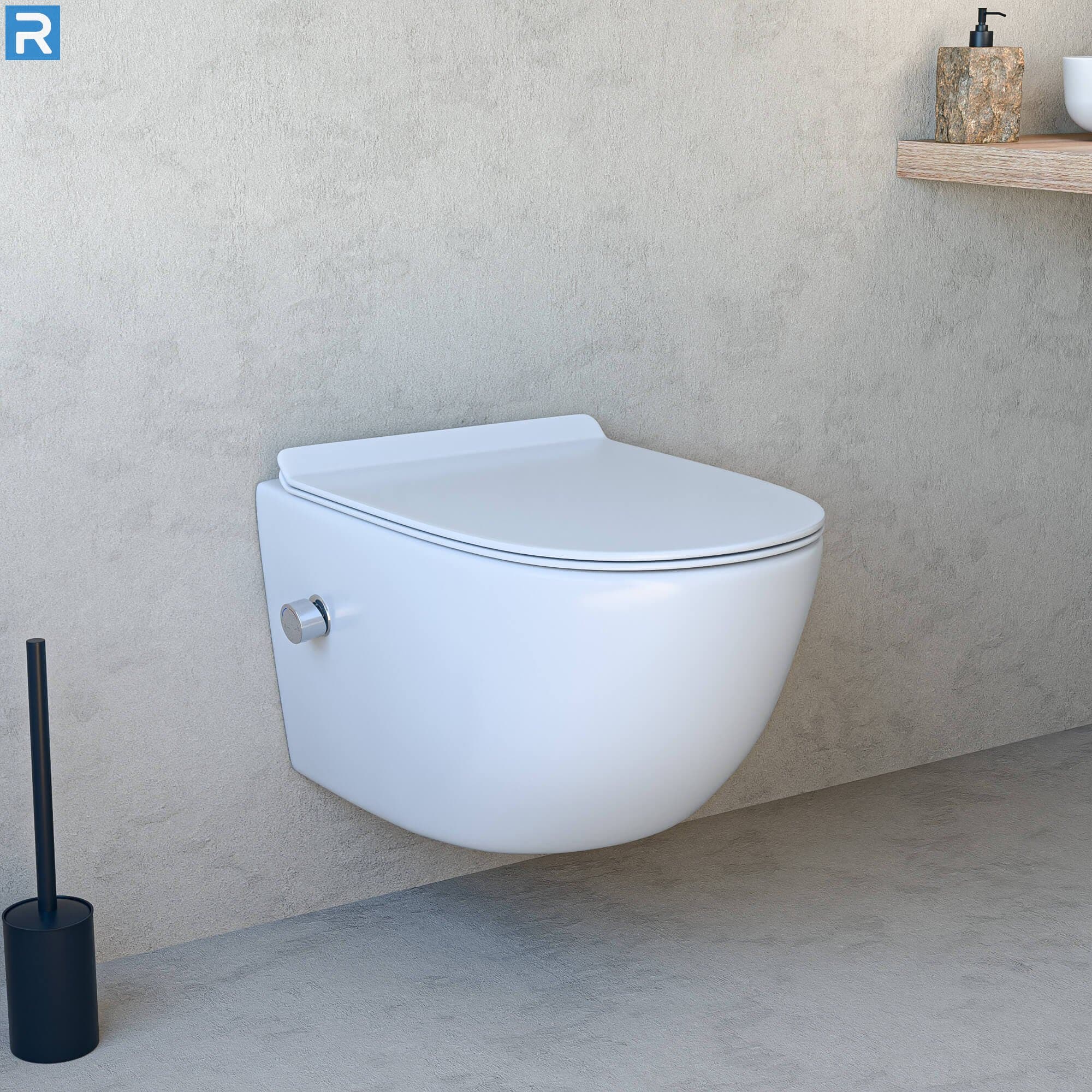 Hänge-WC mit Bidet randlos Tornado Flush Warm- und Kaltwasser