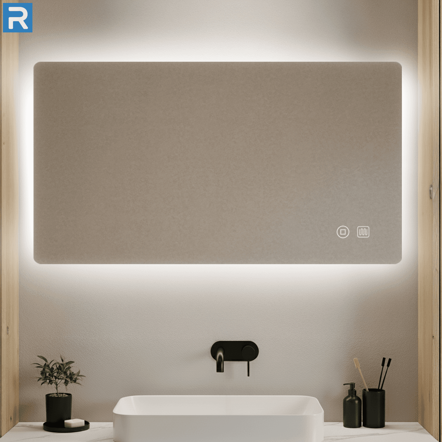 LED Badspiegel rechteckig 60x120 cm