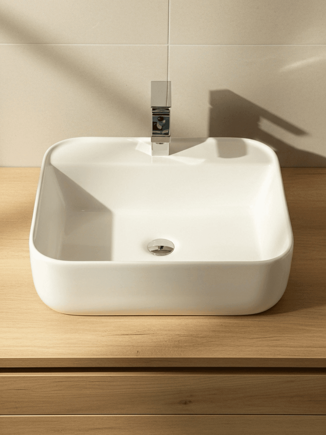Aufsatzwaschbecken rechteckig Keramik 60x40 cm